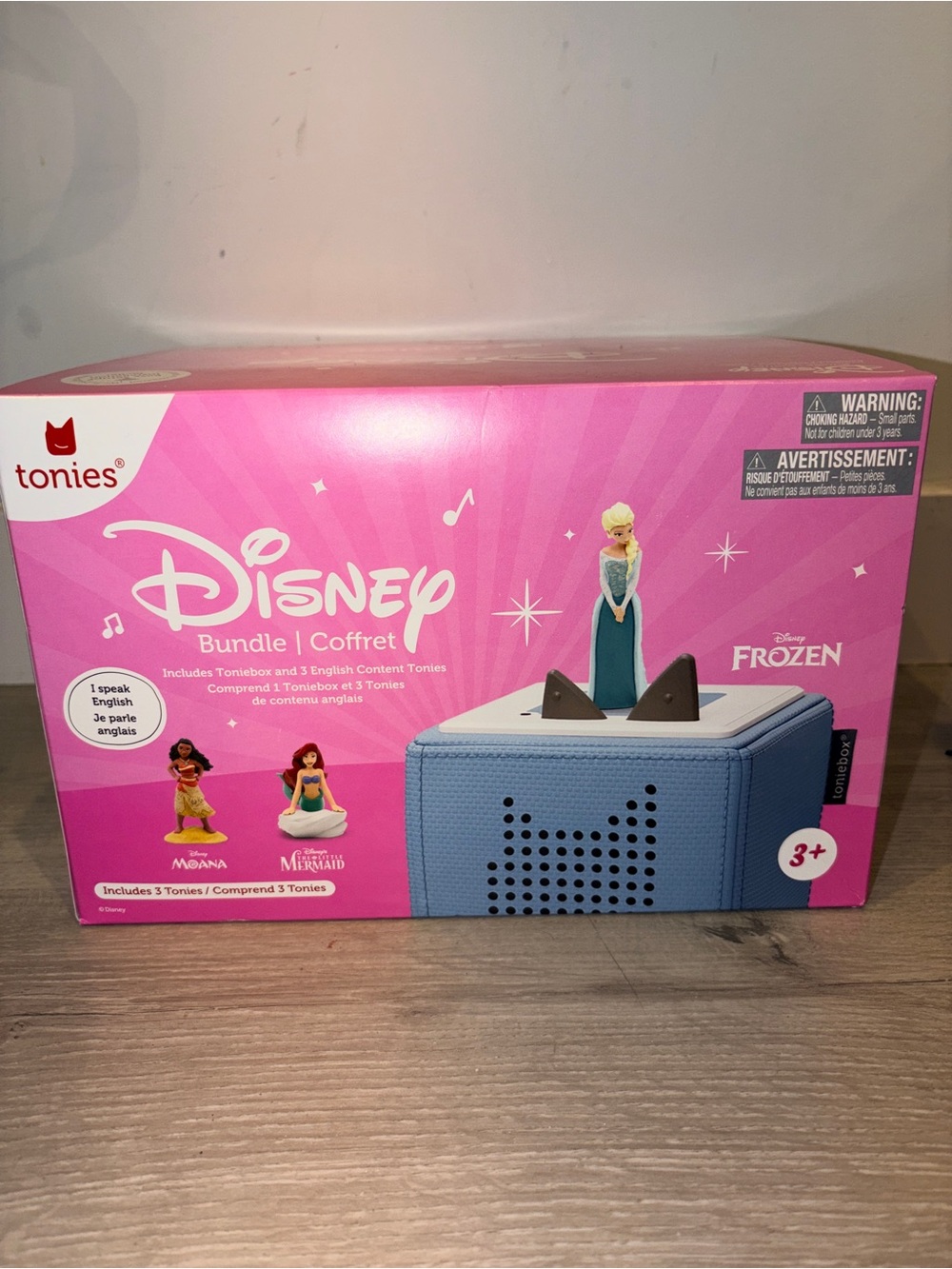 Toniebox Disney Bundle Blue Audio Player Elsa Moana Little Mermaid NIB